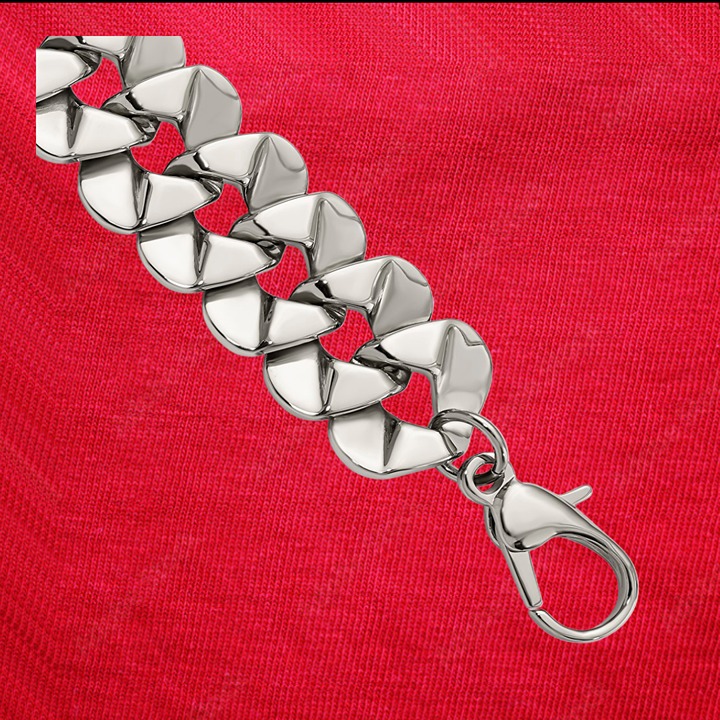 Stainless Steel Polished Oval Link 8.5in Bracelet