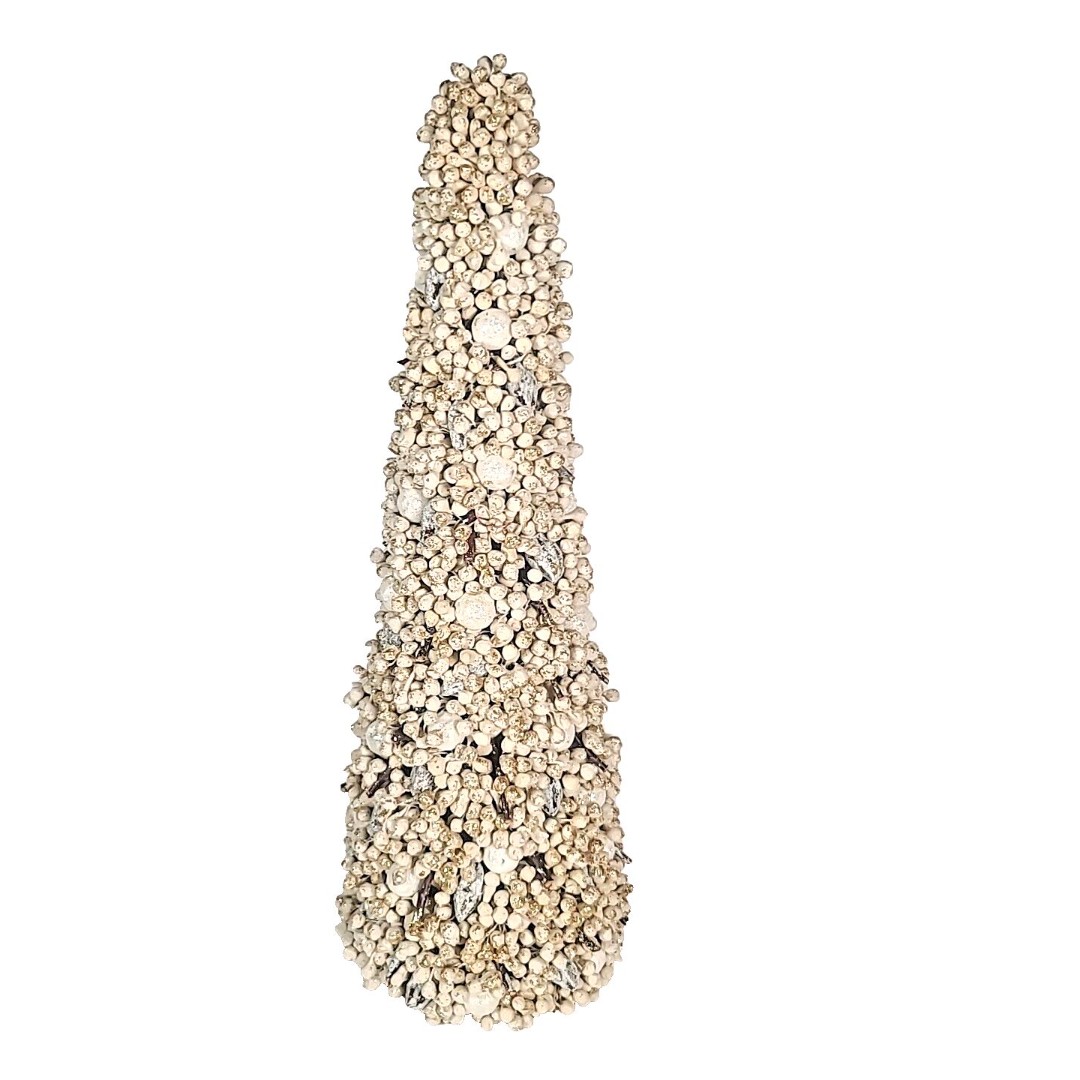 Threshold Tabletop Tree Christmas Decoration Cream White Gold Coastal Beachy 18