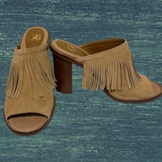 Gianni Bini Suede Fringe Road Tripz Mules