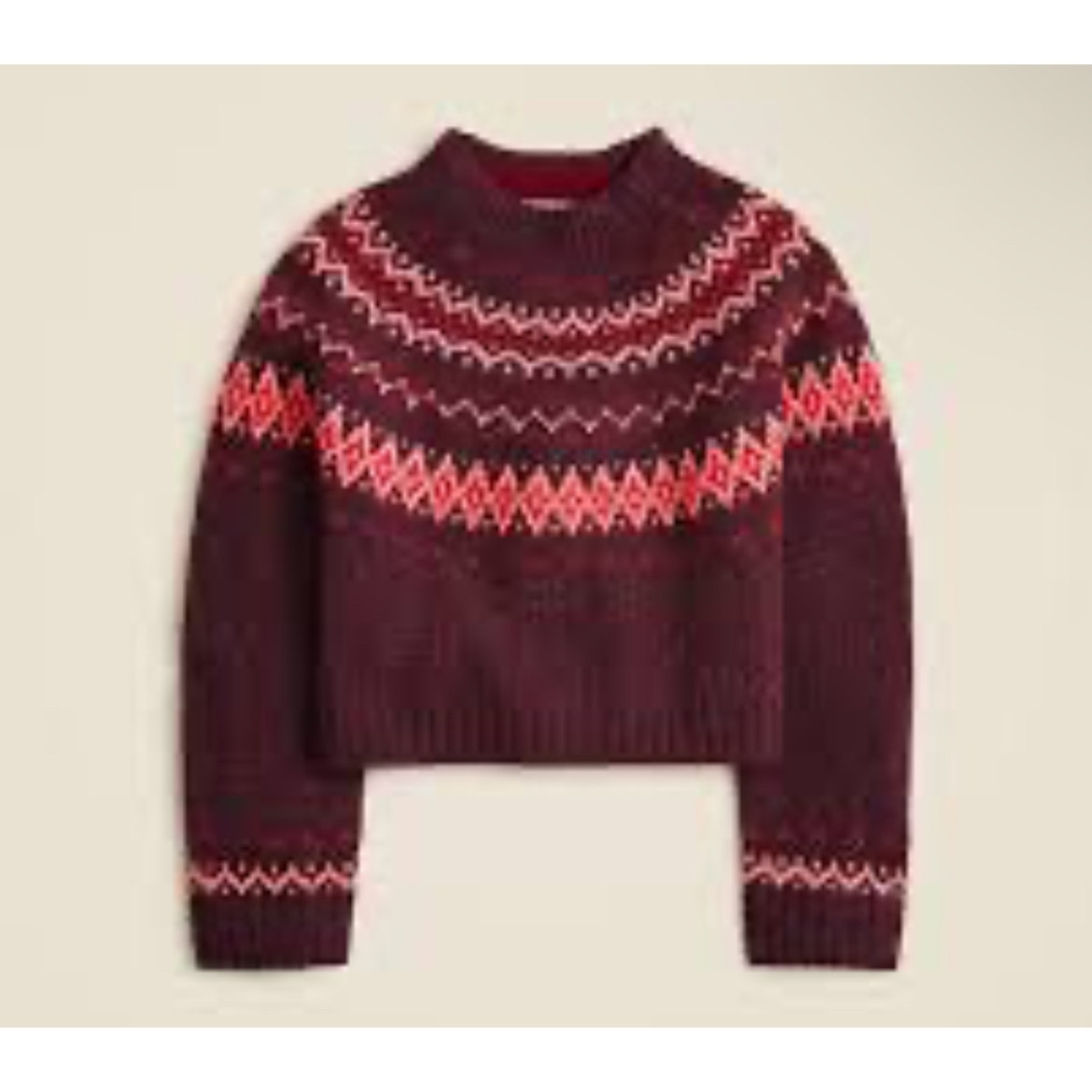 J. Crew Fair Isle wide-mockneck sweater small