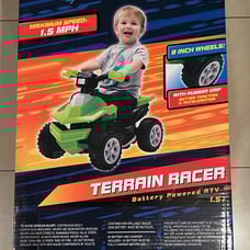 This Adventure Force Green Kids' Ride-On 6V Battery Powered Green Terrain Racer
