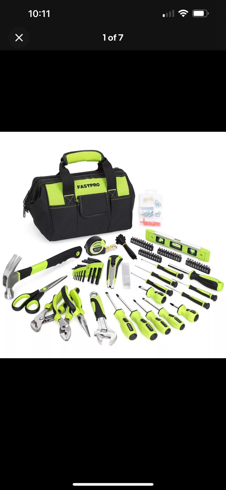 FASTPRO 220-Piece Home Tool Set, Household Repairing Tool Kit, with 12-Inch W...