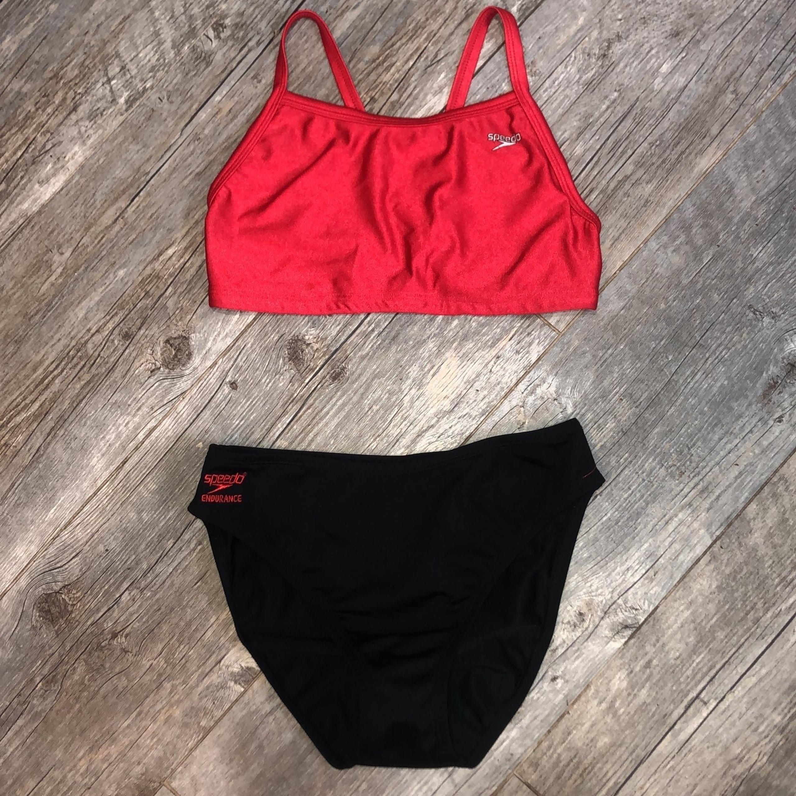 Bundle 2 piece bathing suit speedo top (m) bottom (8)