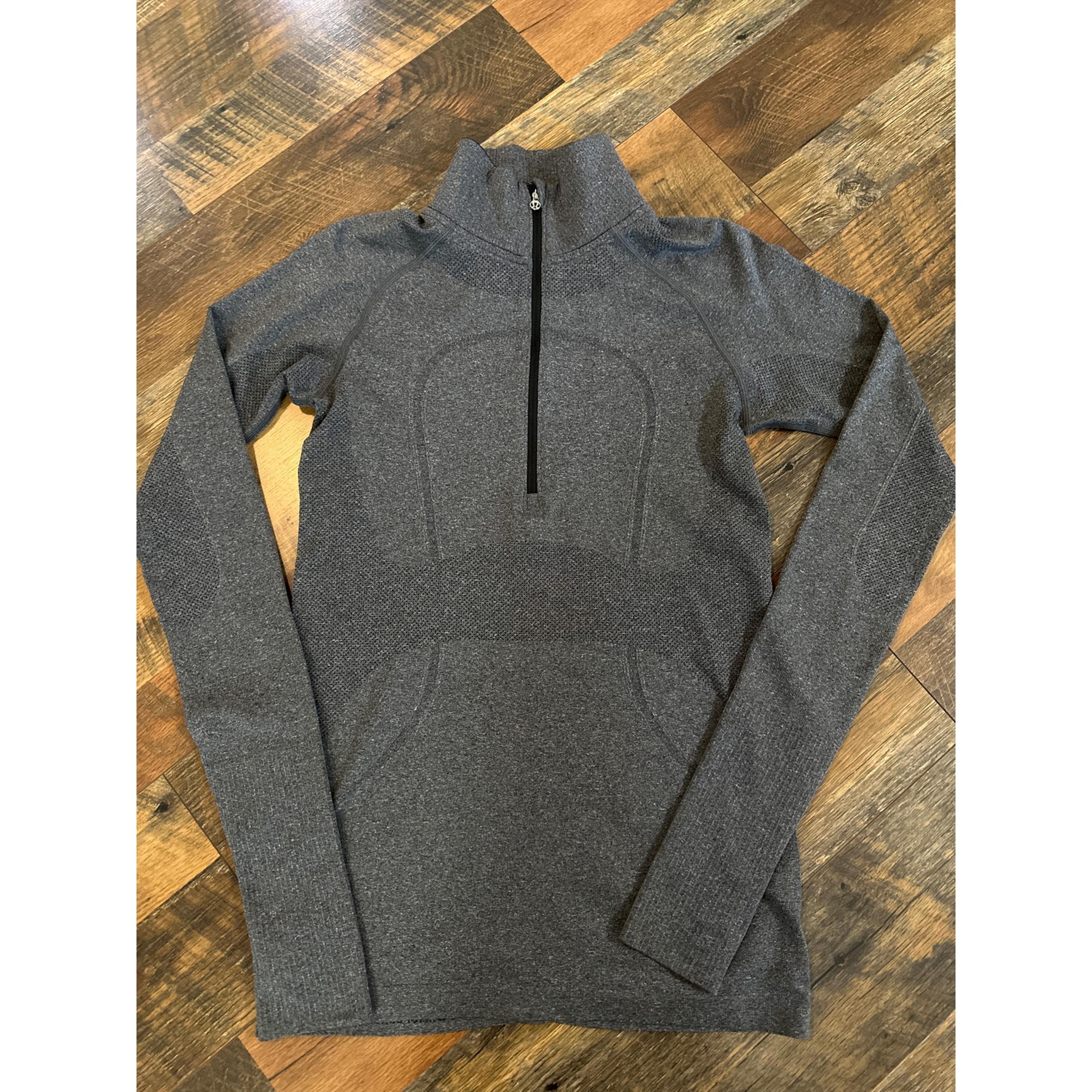 Lululemon Swiftly Tech 1/2 Zip Pullover Heathered Black Size 8