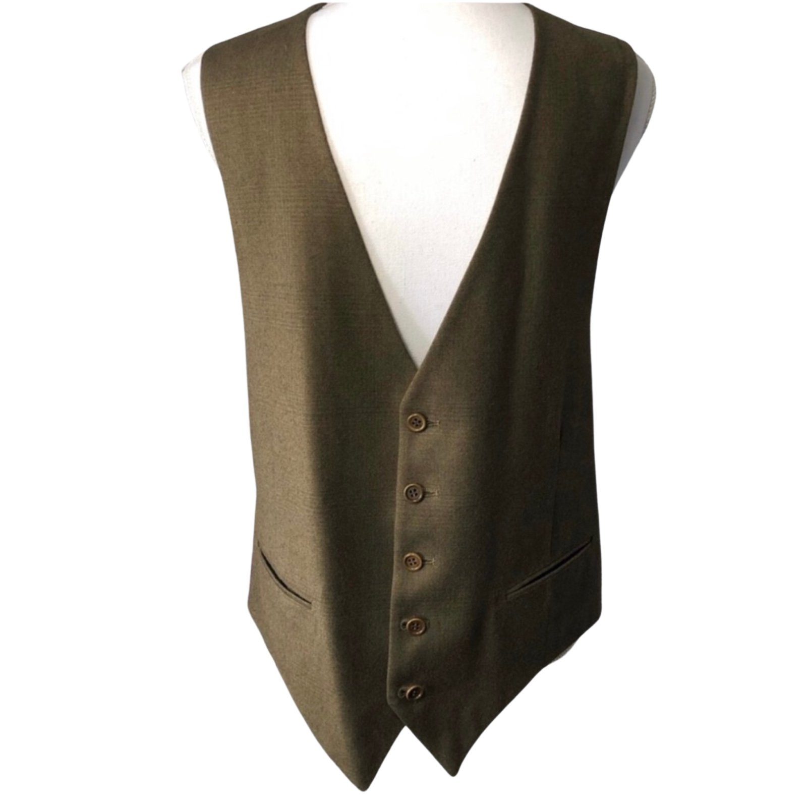 Hugo Boss Vintage Wool Vest Olive Size 40R LIKE NEW