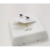 HJ-E02 14 Karat Yellow Gold Screw Back Pupple CZ Round Stud Earrings -6mm