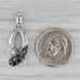 0.15ctw Black White Diamond Ribbon Fish Pendant 14k White Gold