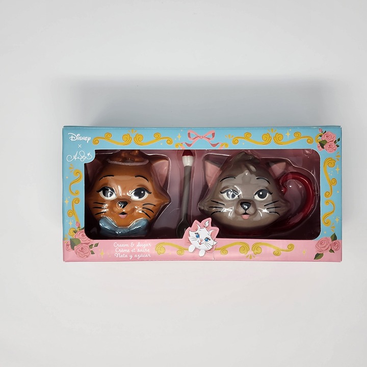 2022 Disney Parks Aristocats Ann Shen Toulouse & Berlioz Cream and Sugar Holders