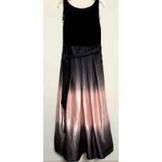 SLNY Ombre Dress Satin Bow Sash Gown Black Pink Formal Cocktail Gown Size 12