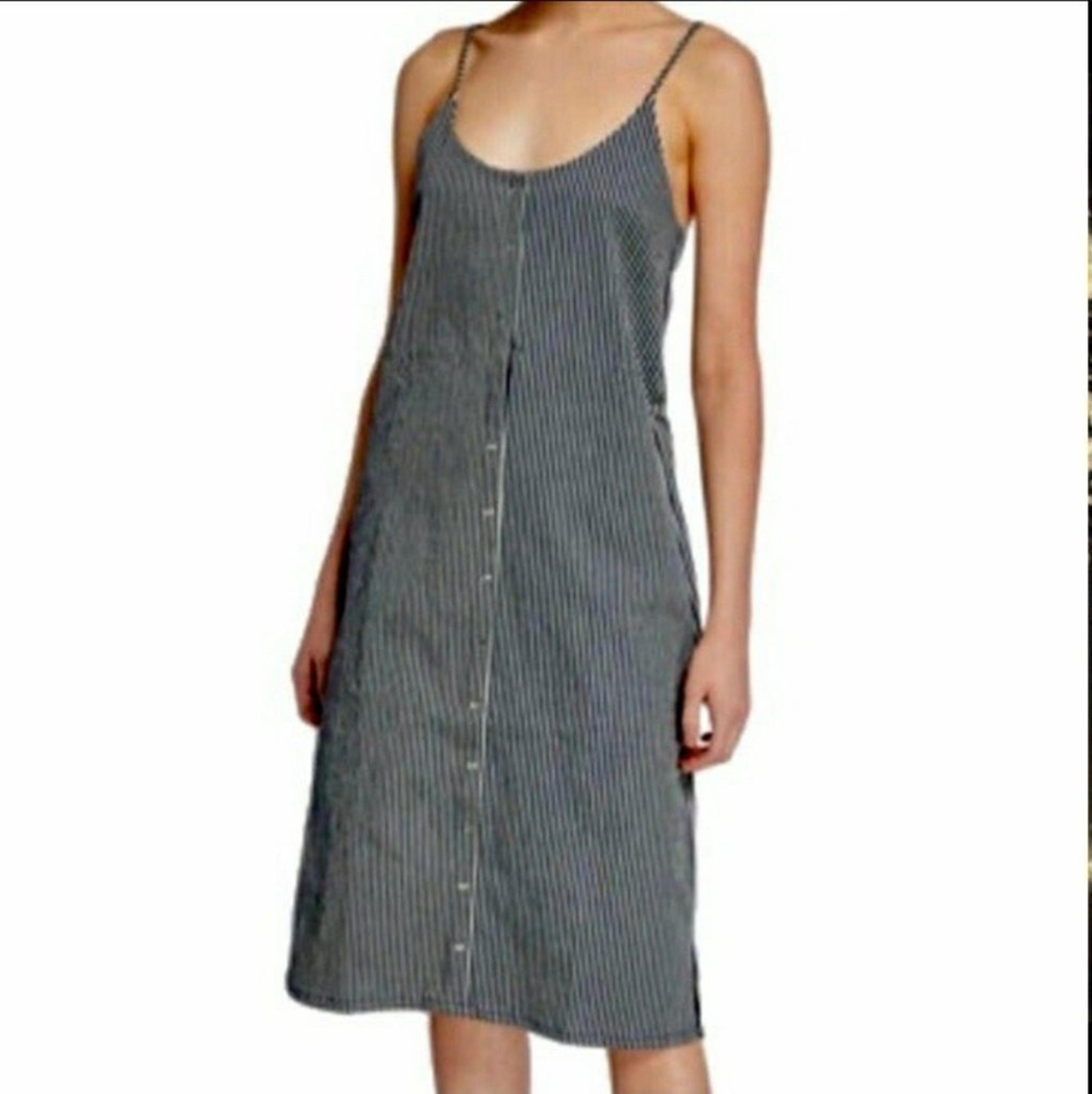 NWT Knot Sisters Stripe Snap-Front Shirt Dress size S