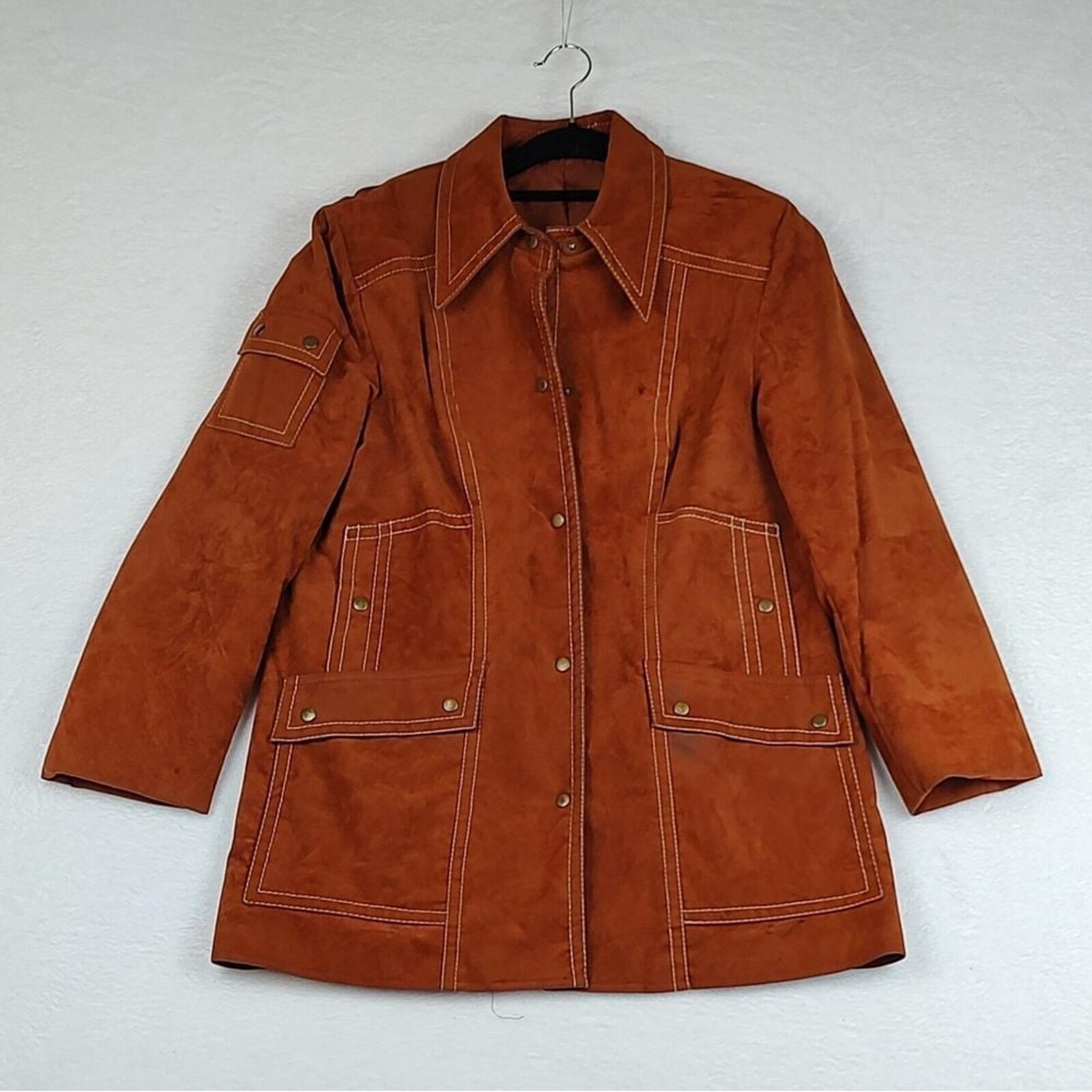 Vtg Fleet Street Sz XL (Tag 18) Suede Like Boho Hippie Duster Coat