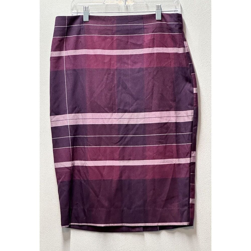 NWT 7th Avenue Design Studio New York & Company Purple Striped Pencil Skirt 59