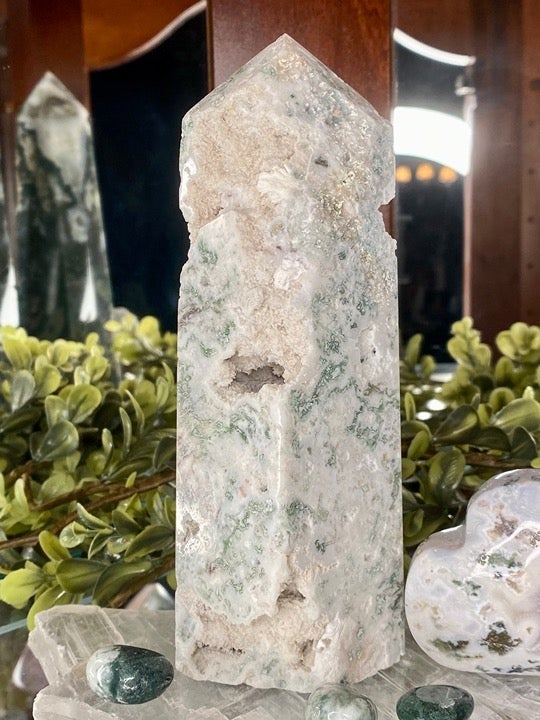 Druzy Green Moss Agate Bundle