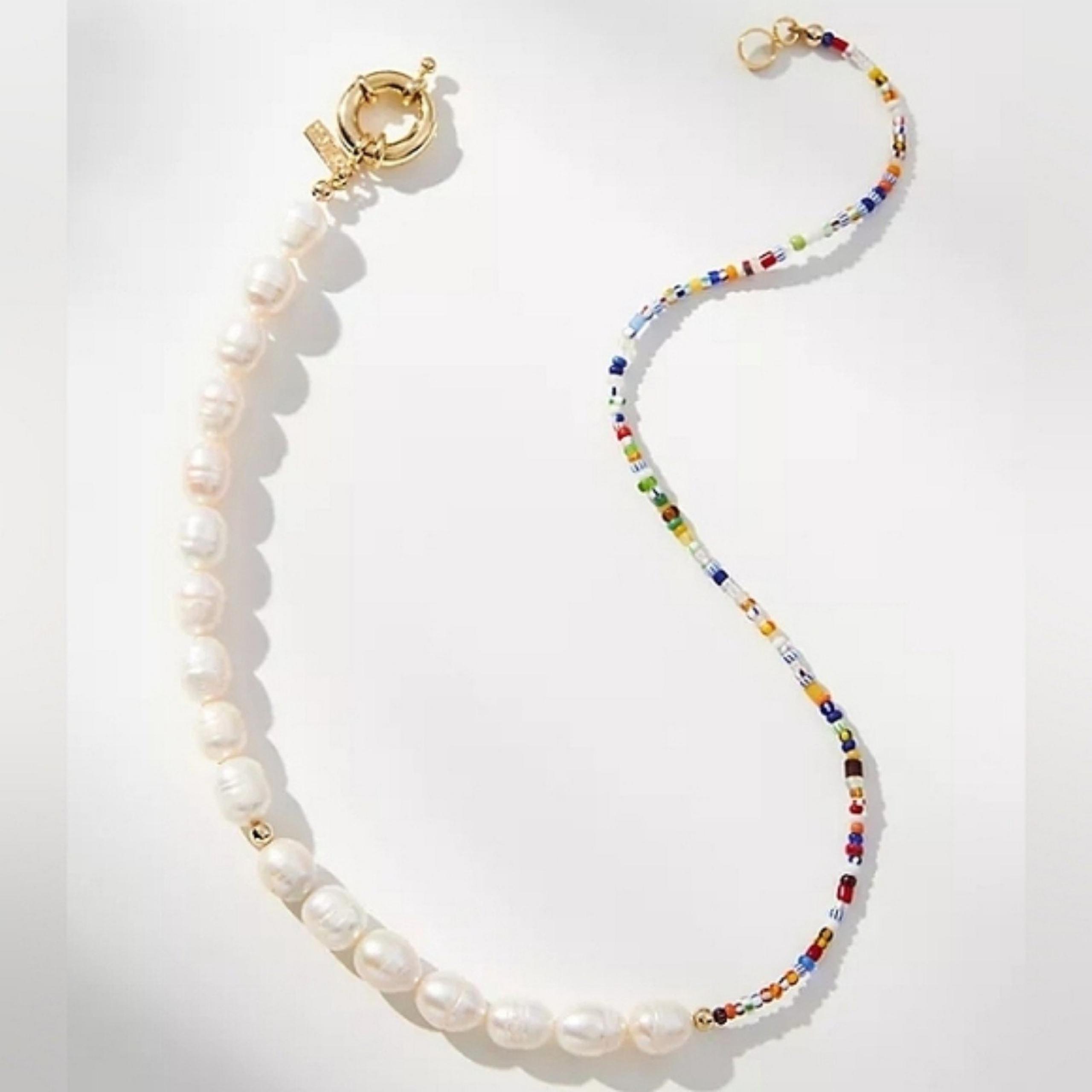 Anthropologie Peal Beaded Necklace