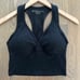 Beyond Yoga Spacedye Spirited Cropped Tank in Darkest Night Charcoal Grey Small