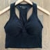 Beyond Yoga Spacedye Spirited Cropped Tank in Darkest Night Charcoal Grey Small