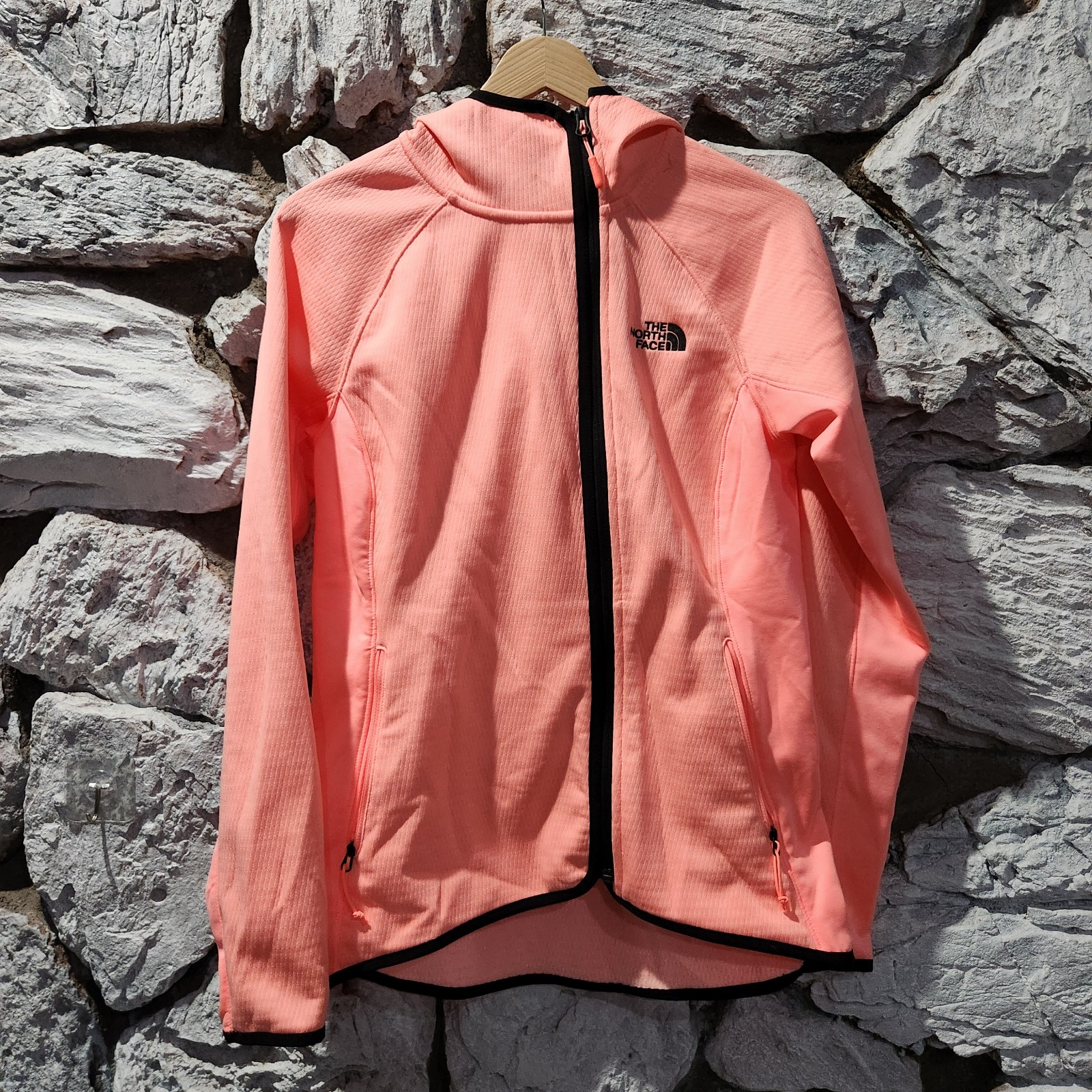 The North Face Arcata Hoodie Neon Peach Corral Womens M Full Zip Long Sleeve NEW