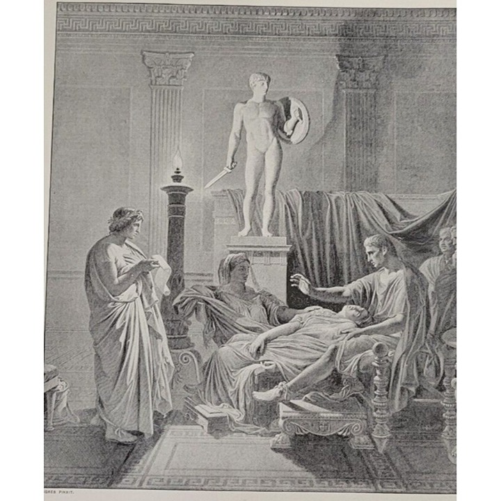 VIGIL READING THE AENEID TO AUGUSTUS LIVIA OCTAVIA Art by Jean Ingres 1894 Print