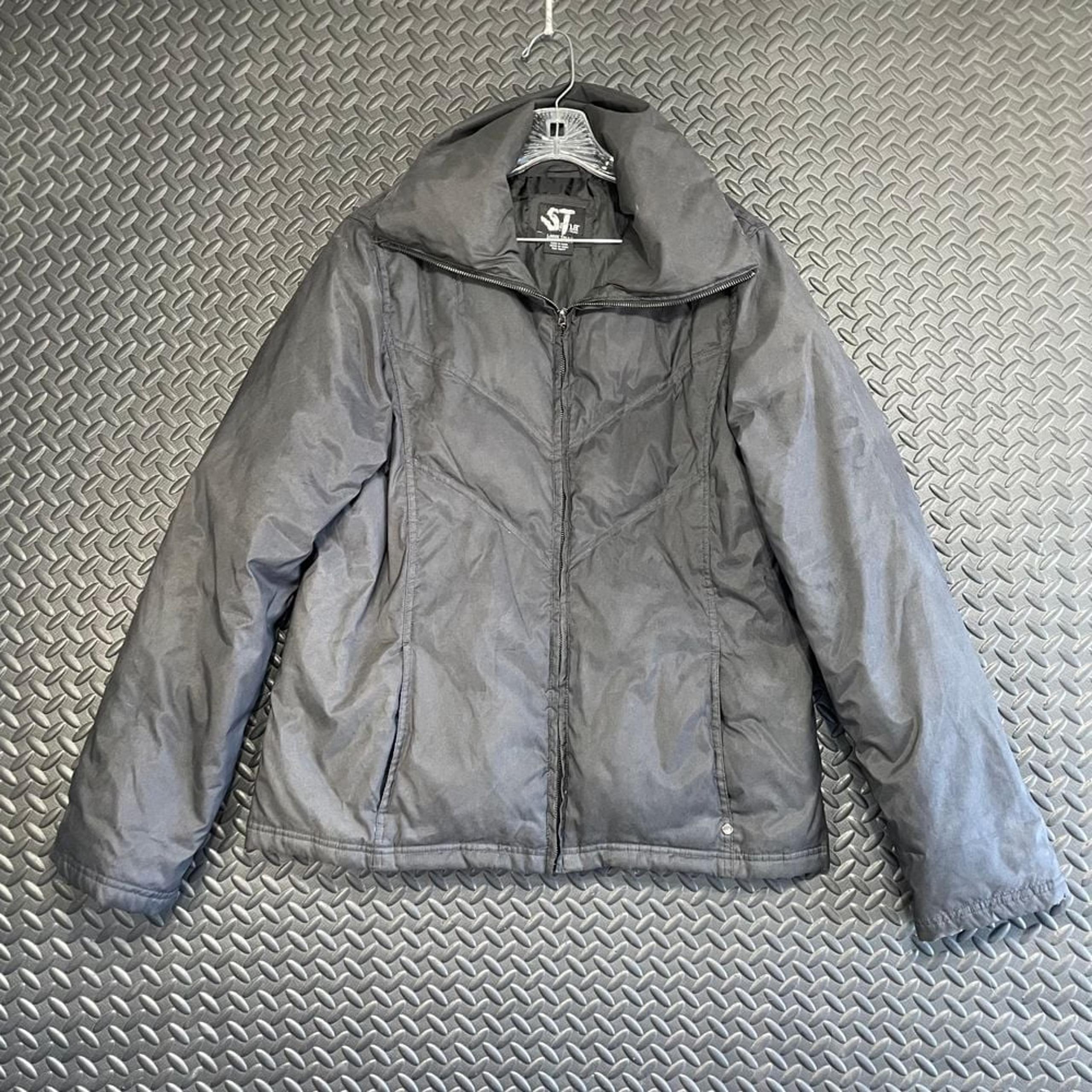 A.N.A New Approach Black Puffer Winter Zip Up Jacket Women's Casual Size L Tall