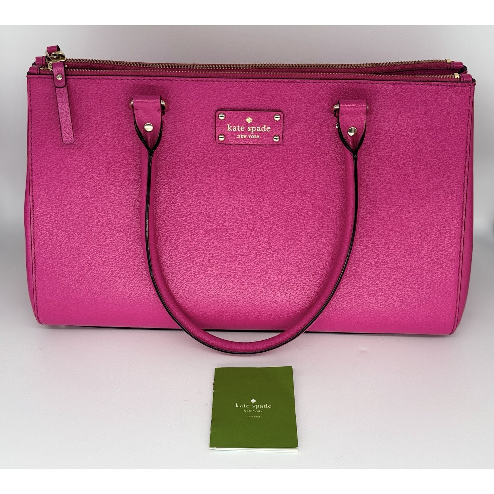 Kate Spade Monet Large Triple Compartment Tote Baja Rose Pebbled Leather Bag