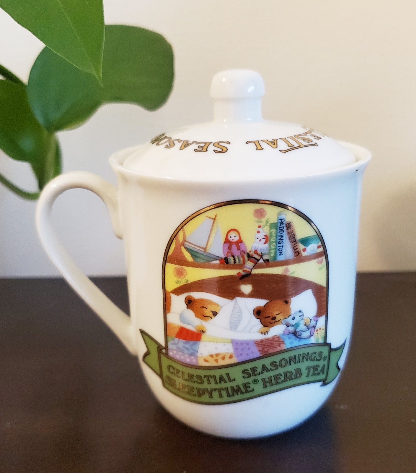 Celestial Seasonings Sleepytime 1985 Mug with Lid - Tea Cup Sleeping Bears Japan