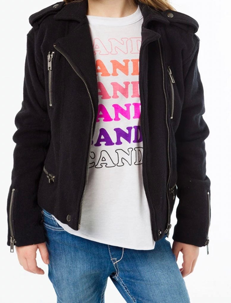 Chaser COTTON FLEECE MOTO JACKET W/ ZIP