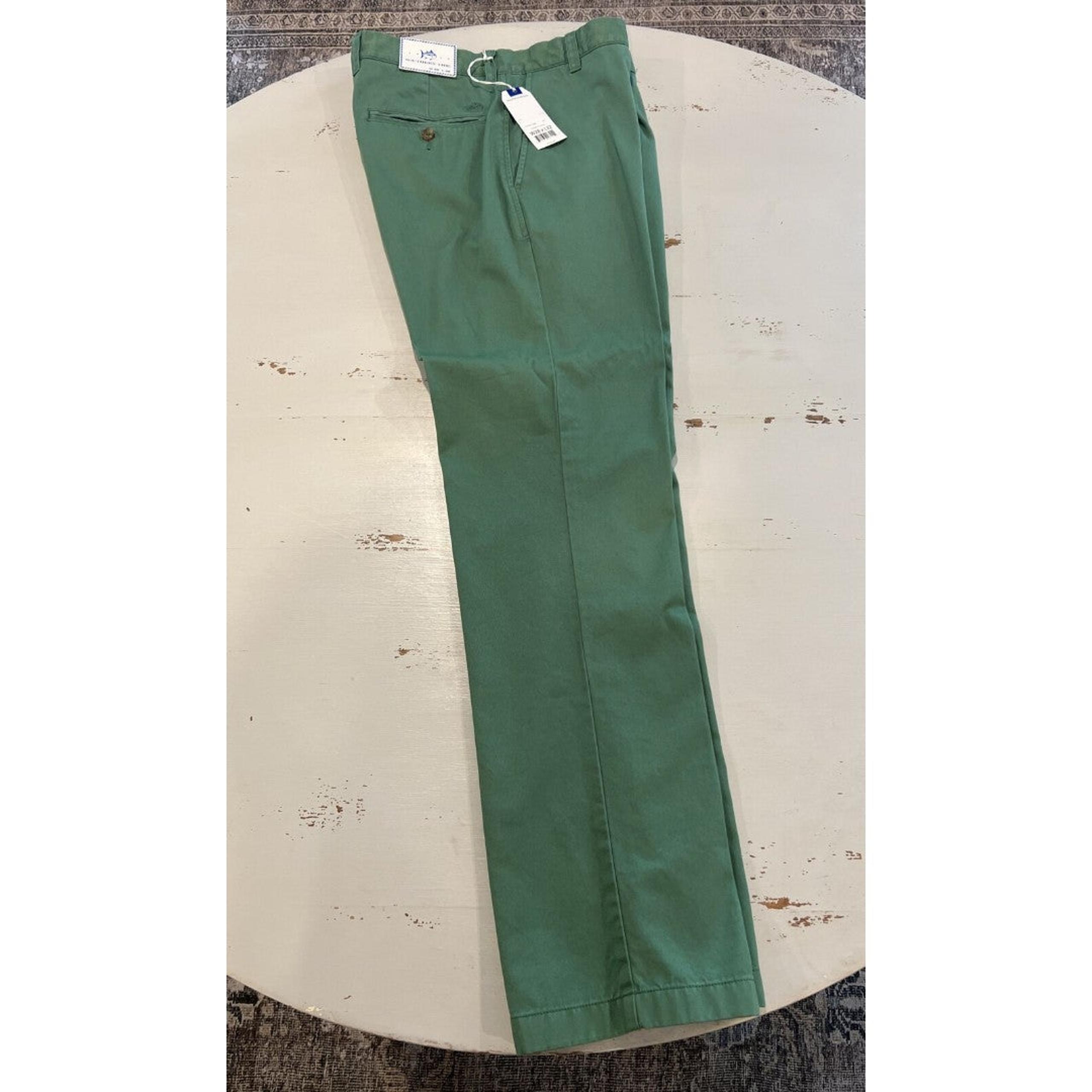 Southern Tide Pants 28x32 Green Chino Club Skipjack Cotton Men Classic Fit Vines