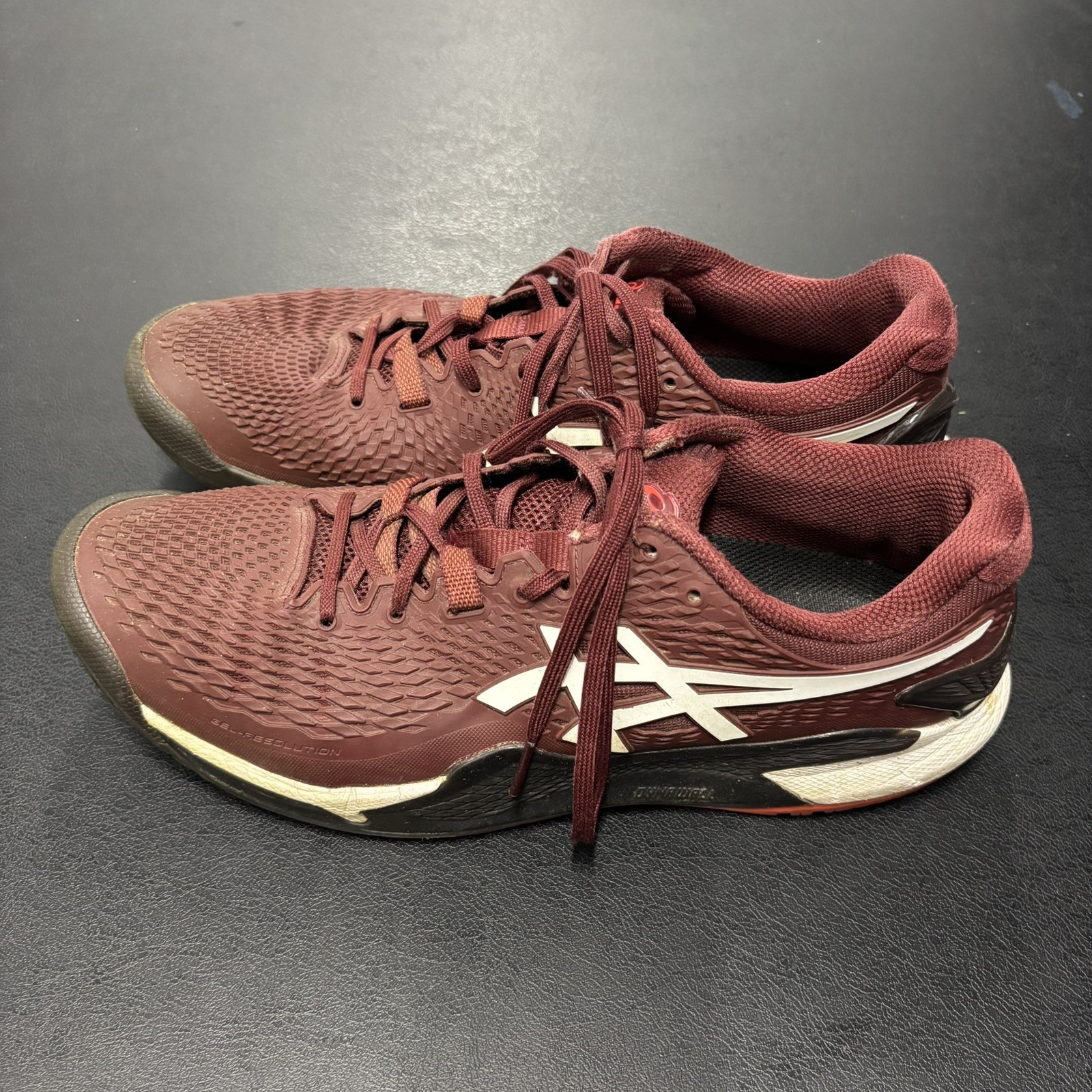 Asics Gel Resolution 9 - SIZE 10 - Antique Red Black Hard Court HC