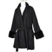 Christian Siriano Wool Blend Faux Fur Duster Long Over Coat Size Medium Women's