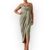 Shona Joy Luxe Tie Front Cocktail Dress Women's 10 Green Sleeveless Midi NWT