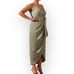 Shona Joy Luxe Tie Front Cocktail Dress Women's 10 Green Sleeveless Midi NWT