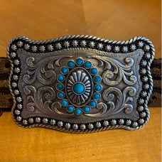 Belt and tourqoise/silver buckle