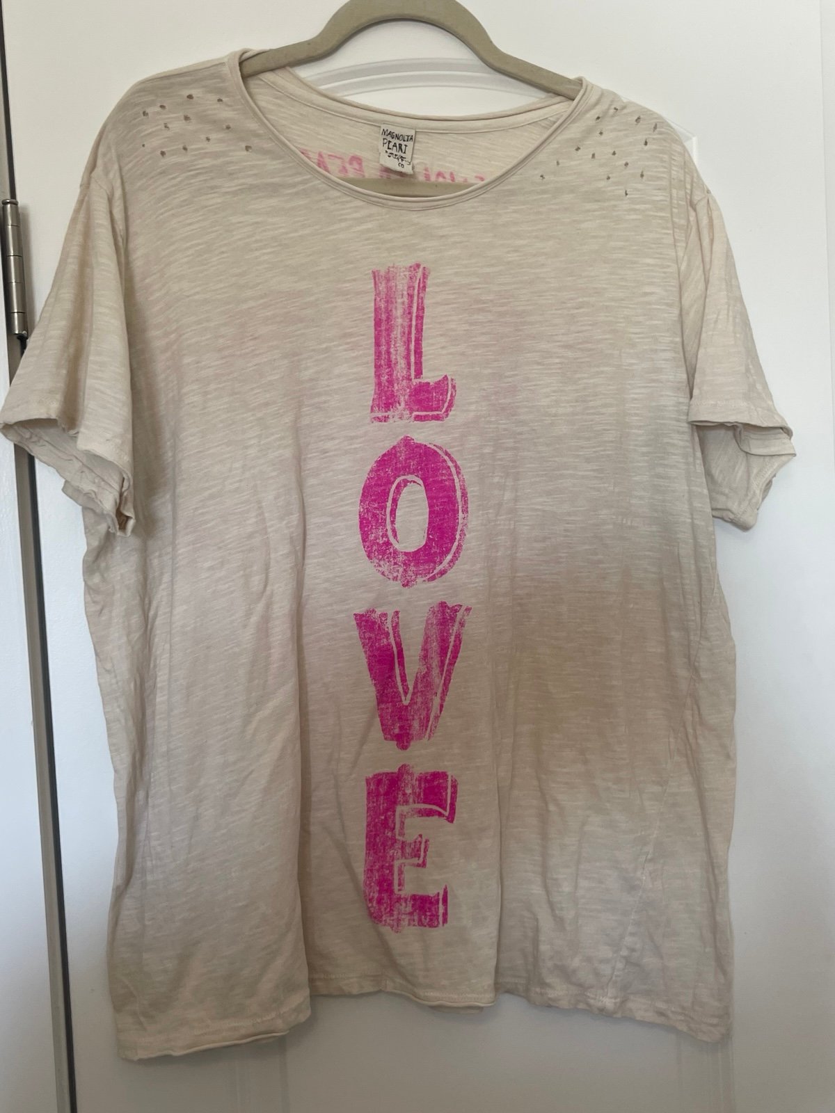 Magnolia Pearl Circus LOVE T in Dragonfruit Boyfriend Cut OS