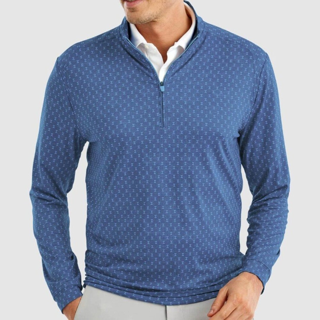 Johnnie-O Men's Rizzo Prep-Fromance Quarter-Zip Shirt