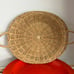 Vintage Mid-Century Enamel Camping Plates with Rattan Liners