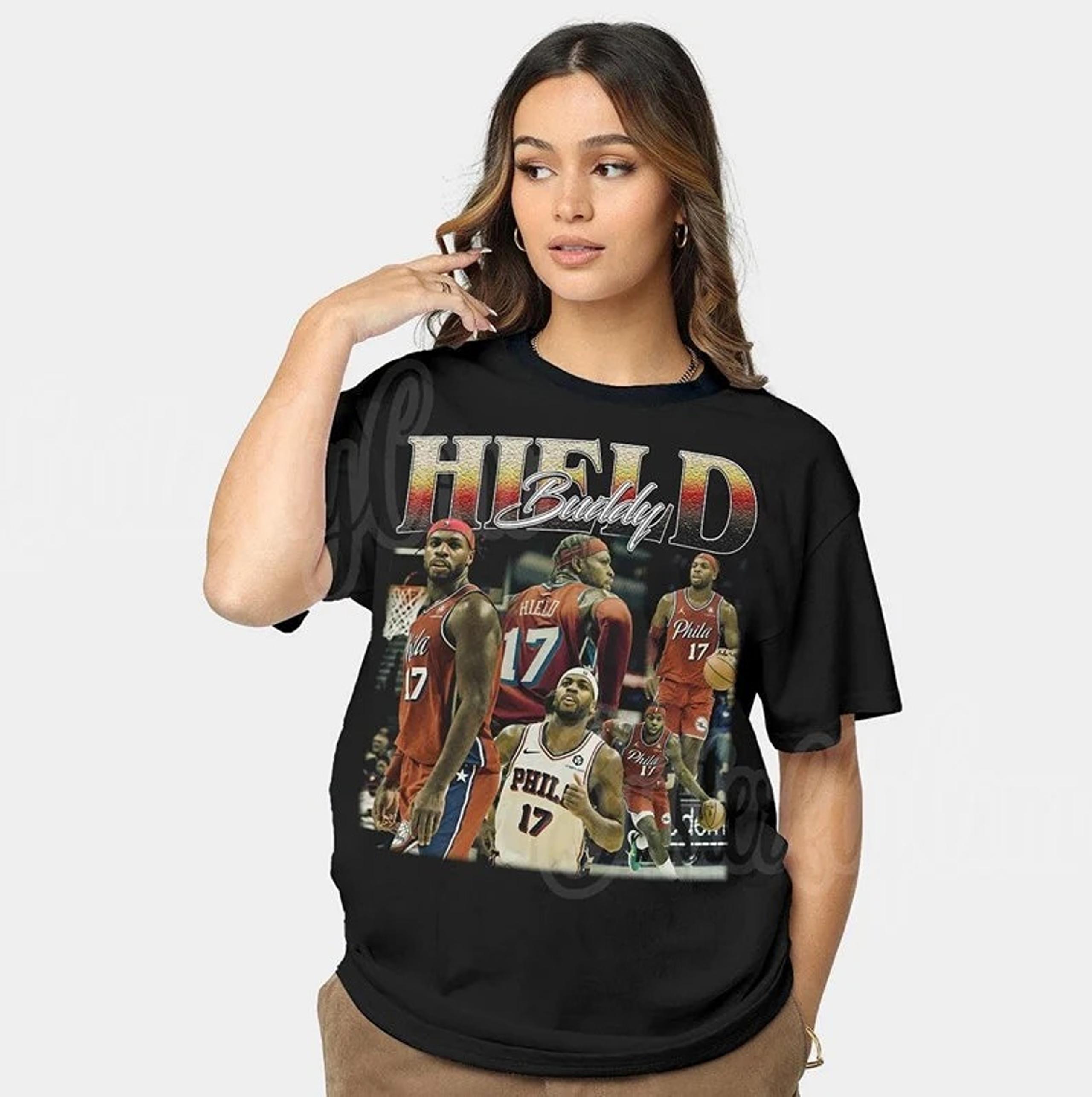 Buddy Hield #17 76ers Vintage Graphic Tee, Same Day Free Shipping!!