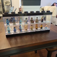 Lego minifig lot with display case