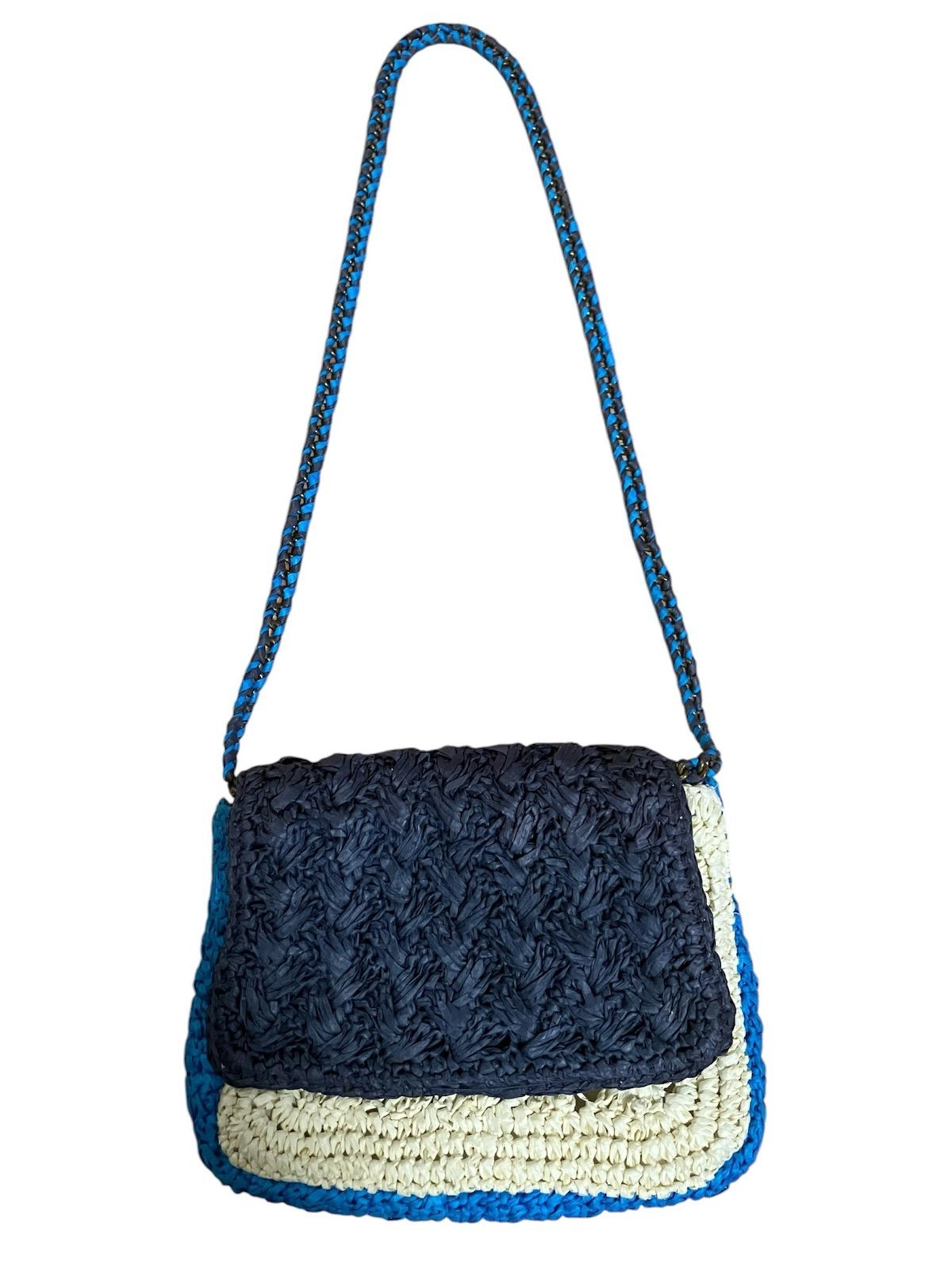 J. CREW Raffia Multicolor Crossbody Purse.
