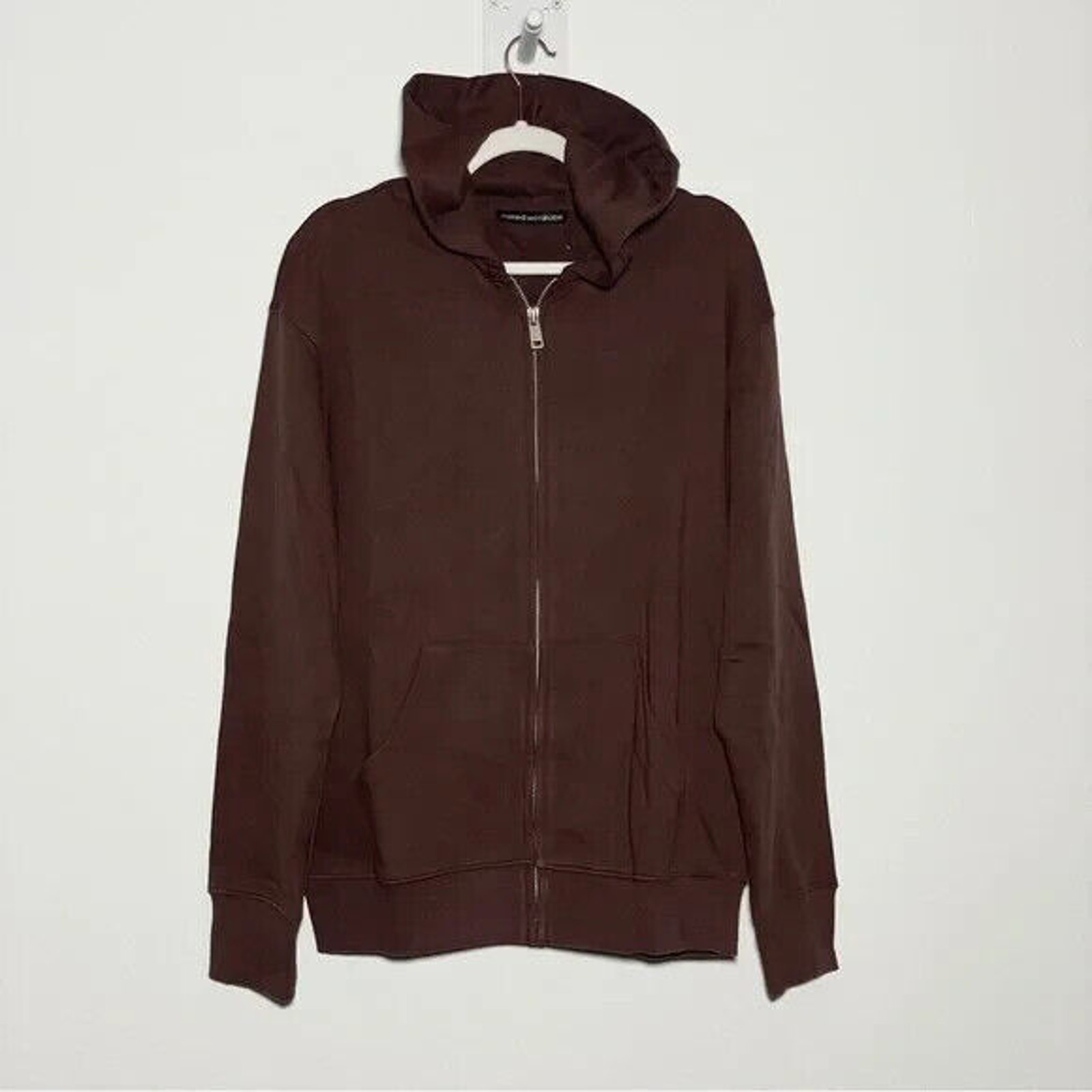 Naked Wardrobe Women's HOODIE SWEATSHIRT Chocolate Brown Full Zip Size M