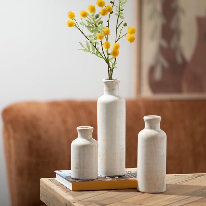 White Ceramic Vase Set