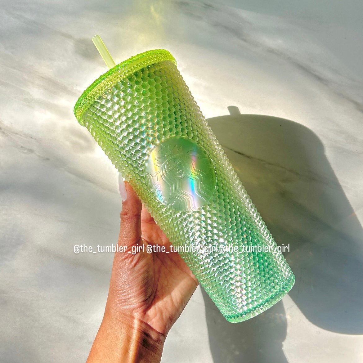 Starbucks China exclusive green apple iridescent studded