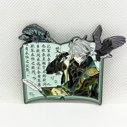 Genshin Impact Alhaitham Enamel Pin Book BN Plate Soft Enamel Pin