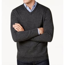 Club Room 100% Fine Cashmere Gray V-Neck