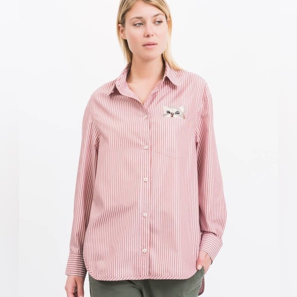 PAUL & JOE Sister USA Classic Pocket Cat Shirt