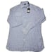 228 Faherty Reserve Linen Mens Medium Long Sleeve Blue Plaid Button Up Shirt