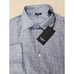 228 Faherty Reserve Linen Mens Medium Long Sleeve Blue Plaid Button Up Shirt