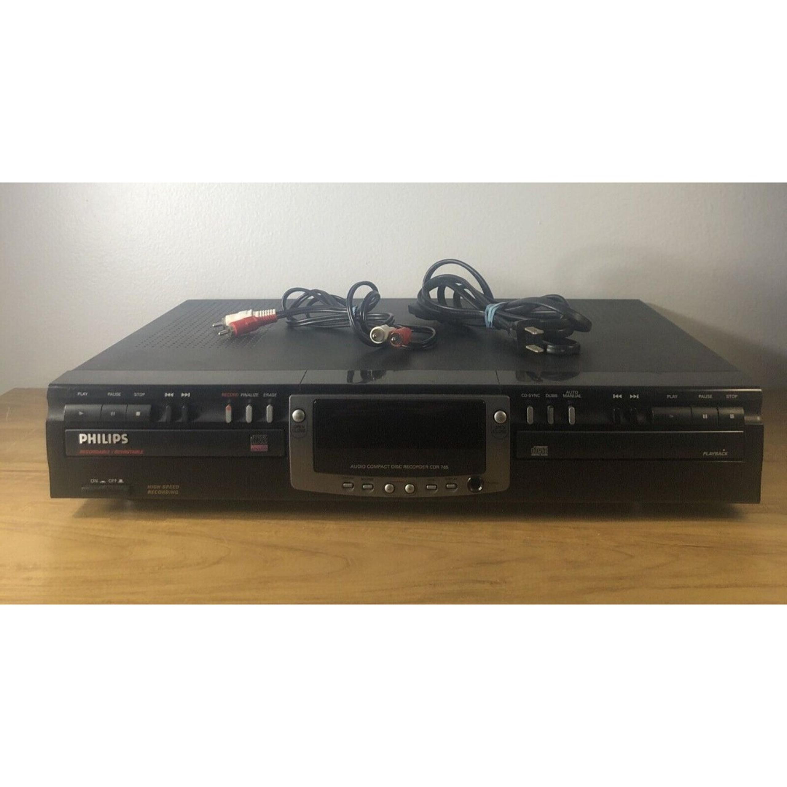 Philips CDR-765/17 CD Dual-deck Audio Player Recorder 2 Sides Work