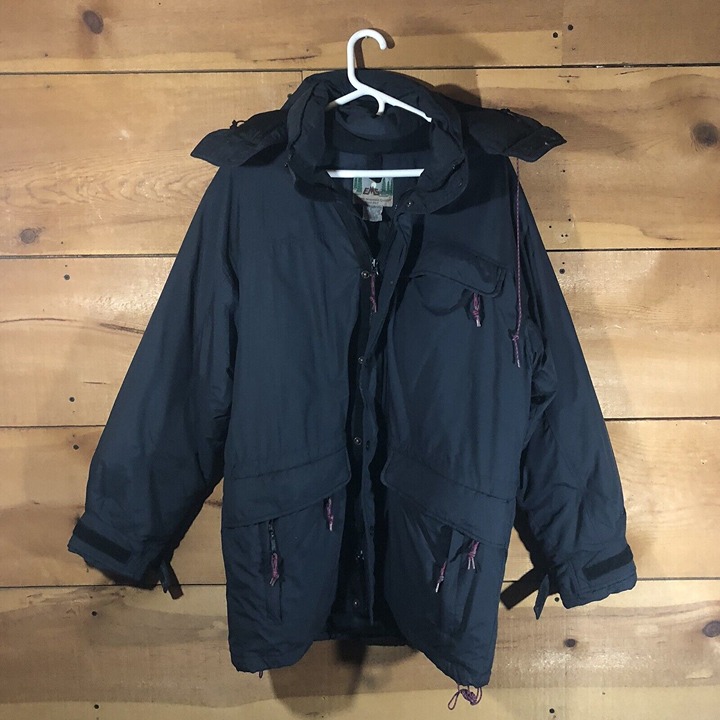 EMS Eastern Mountain Sports Goose Down store Puffer Parka Jacket Mens Size Large Black