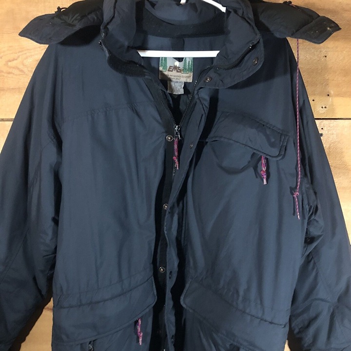 EMS Eastern Mountain Sports Goose Down store Puffer Parka Jacket Mens Size Large Black