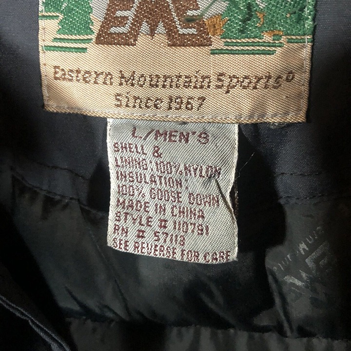 EMS Eastern Mountain Sports Goose Down store Puffer Parka Jacket Mens Size Large Black